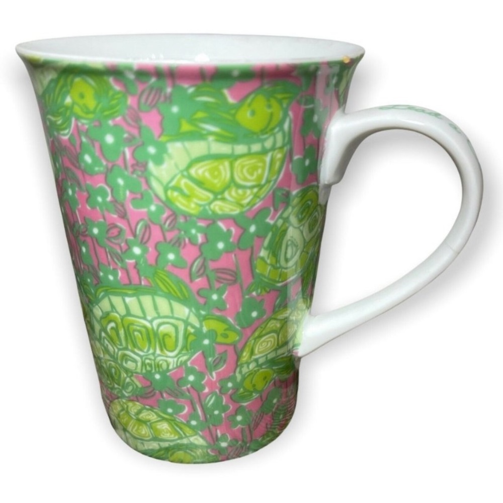 Lilly Pulitzer Green/Pink Porcelain Dessert Mug